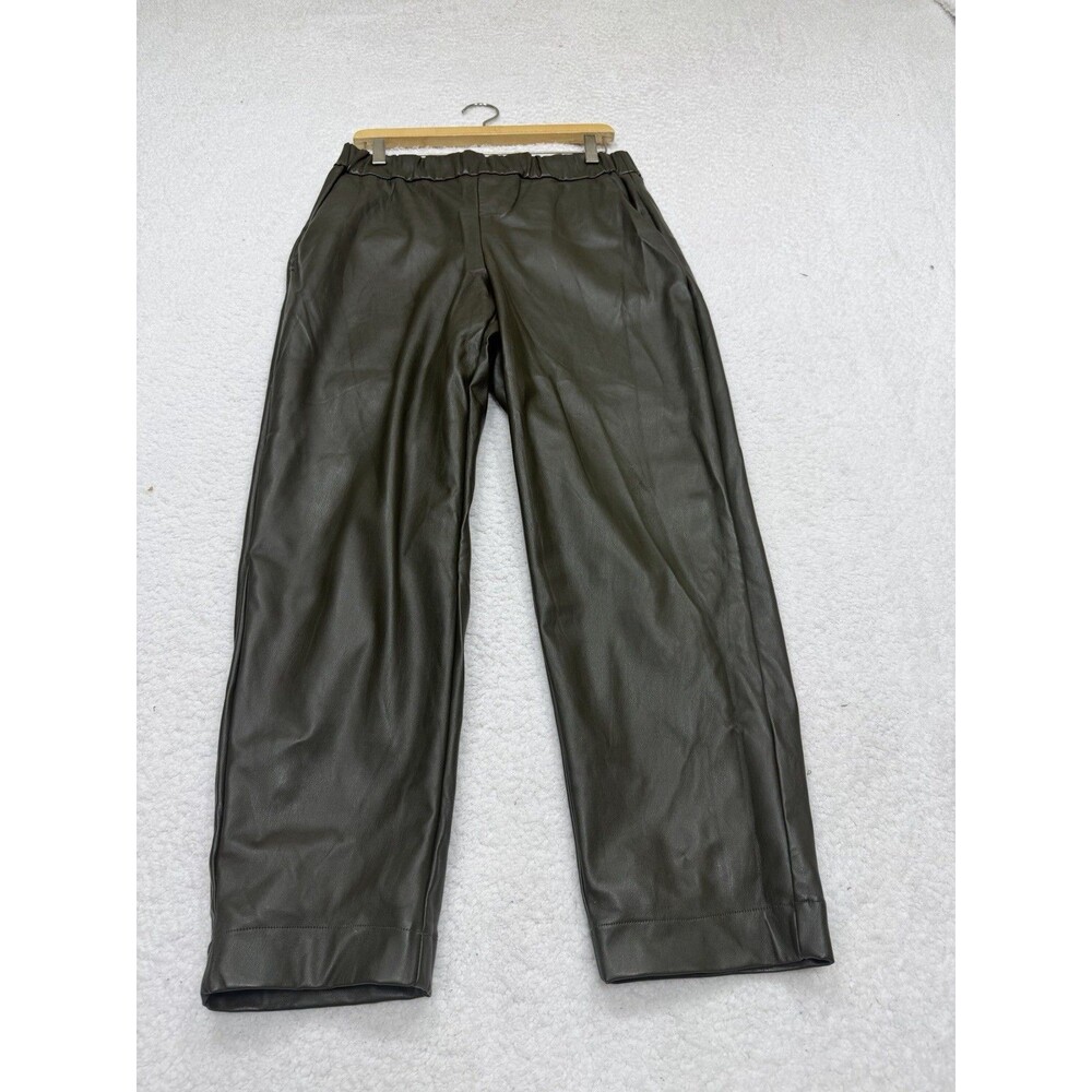 A New Day Women Pants Faux Leather Moss Pull On Boho City Retro Medium